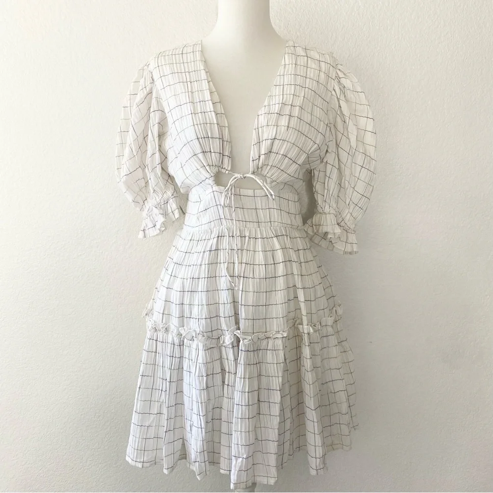 CLEOBELLA White Checkered Dress - Picture 1 of 8